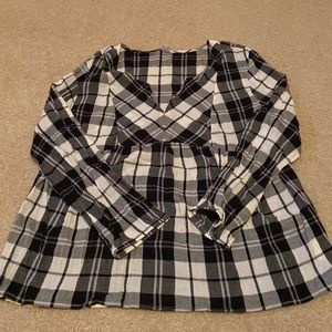 Old Navy plaid baby doll top